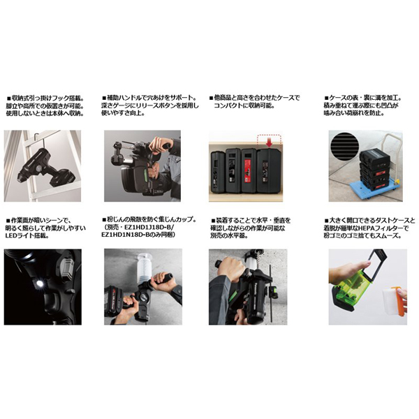 パナソニック 充電ハンマードリル PANS-EZ1HD1J18V-B 〈EXENAシリーズ〉 - 機械工具・管材通販の茂木機工